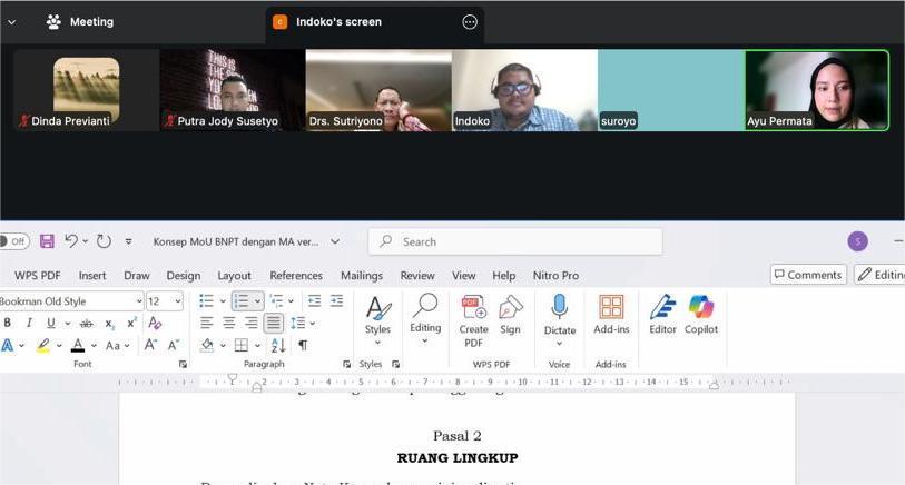 SUBBAGIAN HUKUM MENGHADIRI RAPAT TINDAK LANJUT AUDIENSI MA DAN PEMBAHASAN NASKAH MoU & PKS dengan MA