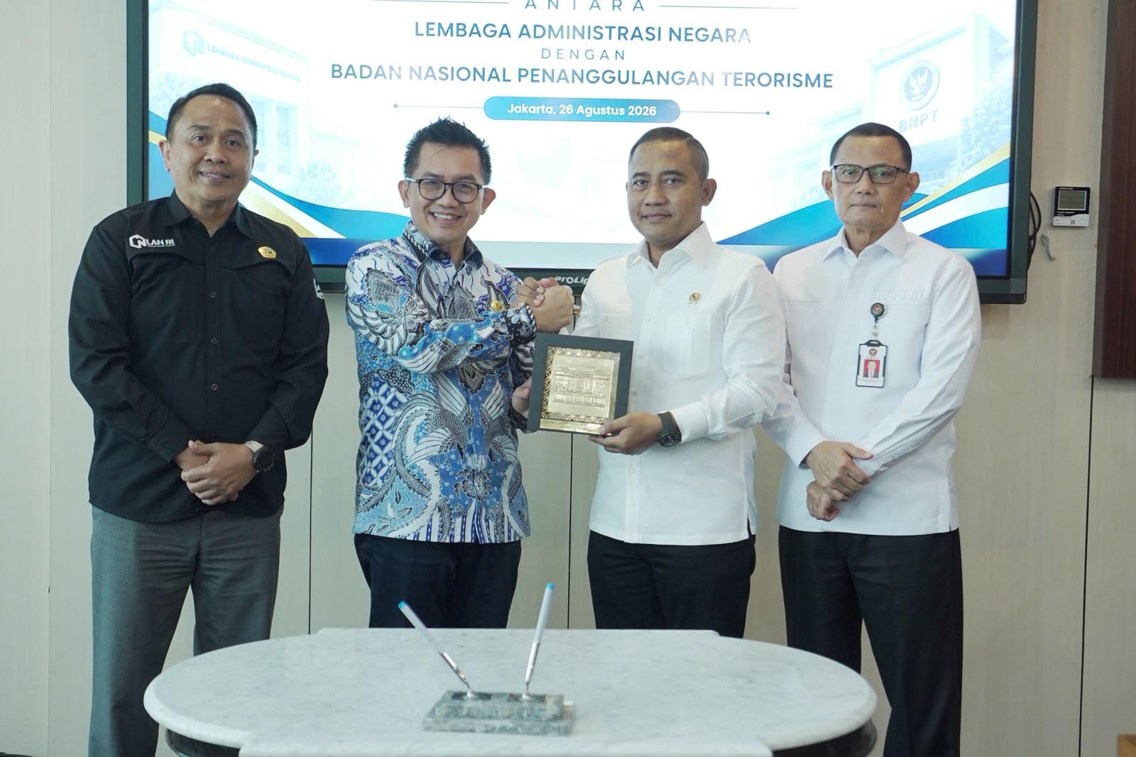 BNPT dan LAN Perkuat Sinergi Penanggulangan Terorisme melalui Penandatanganan Nota Kesepahaman